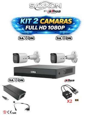 KIT 2 CAMARAS SAXXON BY DAHUA 1080P FULL HD (METALICAS)