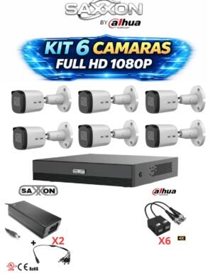 KIT 6 CAMARAS SAXXON BY DAHUA 1080P FULL HD (METALICAS)