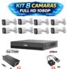 KIT 8 CAMARAS SAXXON BY DAHUA 1080P FULL HD (METALICAS)