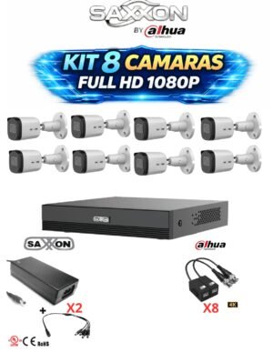 KIT 8 CAMARAS SAXXON BY DAHUA 1080P FULL HD (METALICAS)