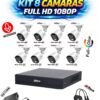 KIT 8 CAMARAS DAHUA 1080P FULL HD CON MICROFONO Y FULL COLOR (POLICARBONATO)