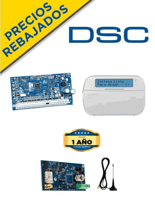 KIT DE ALARMA DSC HIBRIDO CON COMUNICADOR CELULAR
