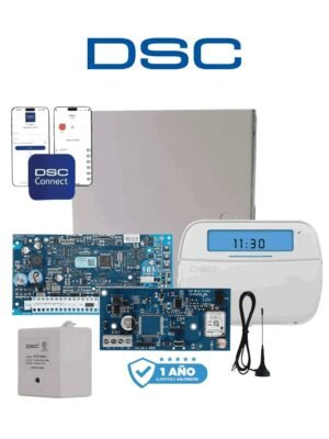KIT DE ALARMA DSC HIBRIDO CON COMUNICADOR CELULAR