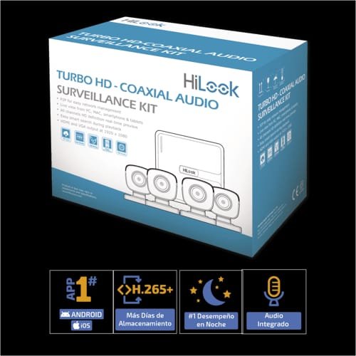 KIT 4 CAMARAS HILOOK BY HIKVISION 1080P (POLICARBONATO)