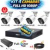 KIT 4 CAMARAS DAHUA 1080P FULL HD CON MICROFONO Y FULL COLOR (POLICARBONATO)